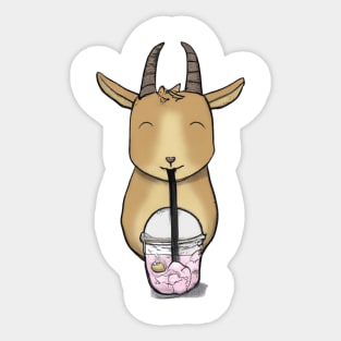 The happy goat Sticker